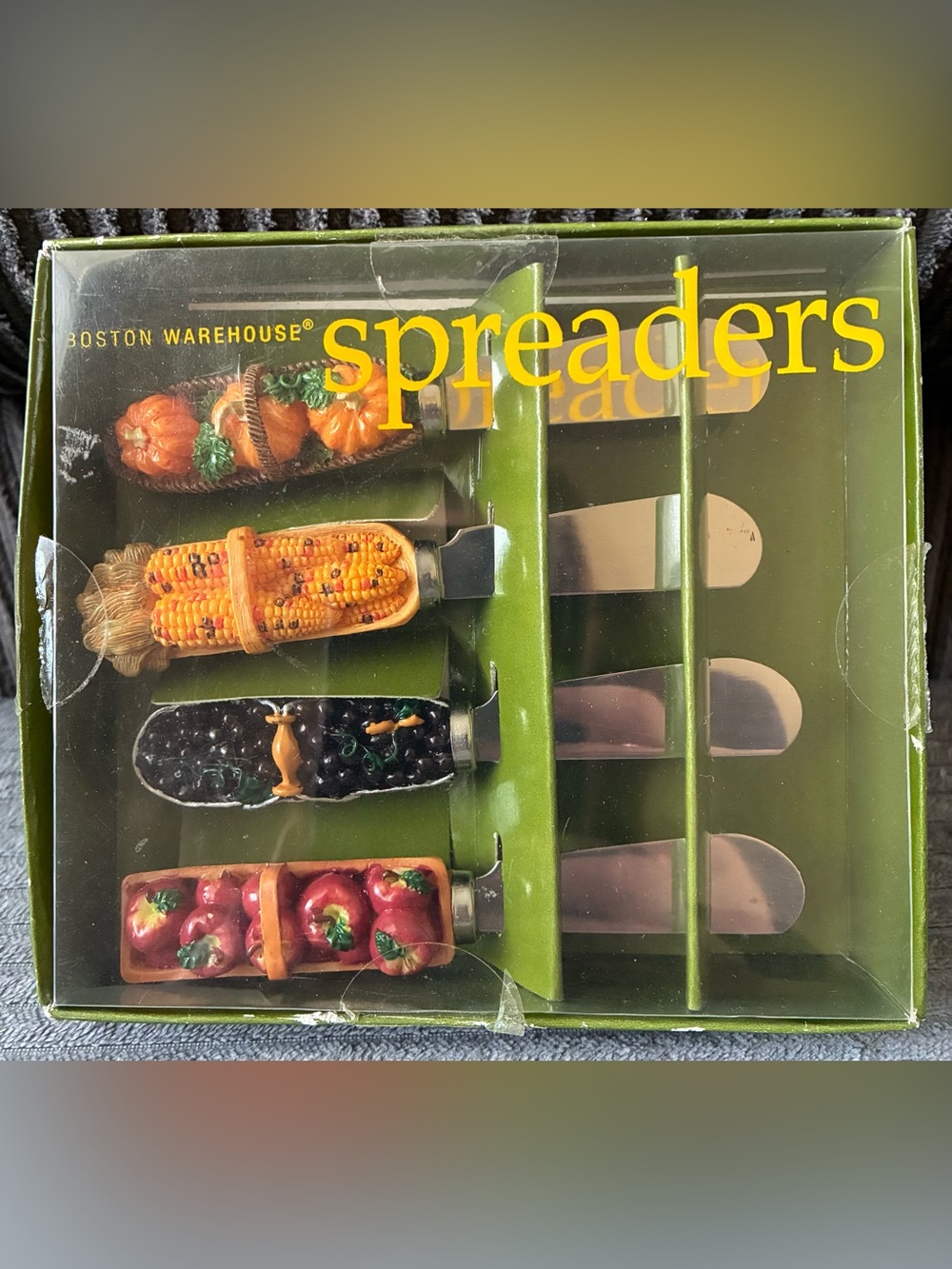 VTG New Boston Warehouse Butter Spreader Colorful Harvest Thanksgiving Fall
